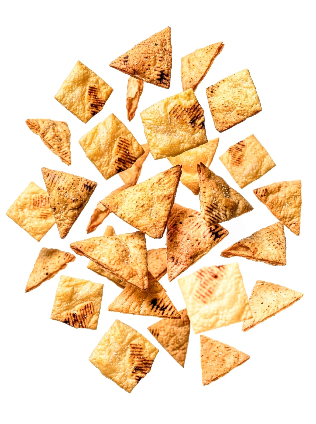 Fliegende Pita Chips mit Salz